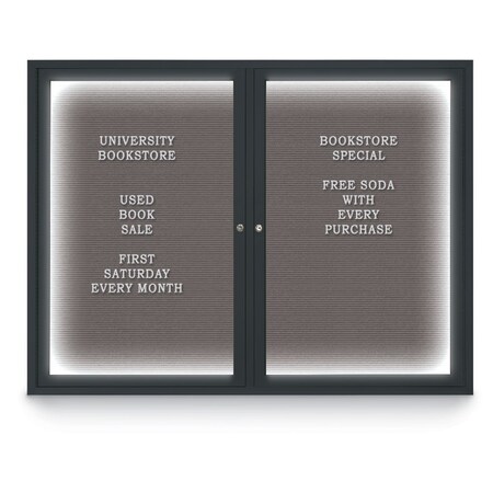United Visual Products Indoor Enclosed Combo Board, 42"x32", Black Frame/Grey & Dark Spruce UVCB4232B-GREY-DRKSPR